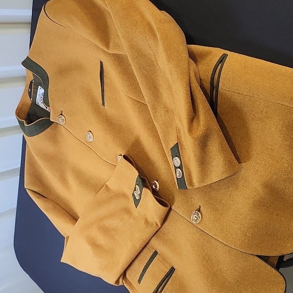 Gollhofer Salzburg Brown Wool Tyrolean Jacket Gray Trim Size US 50 Oktoberfest - Picture 7 of 11